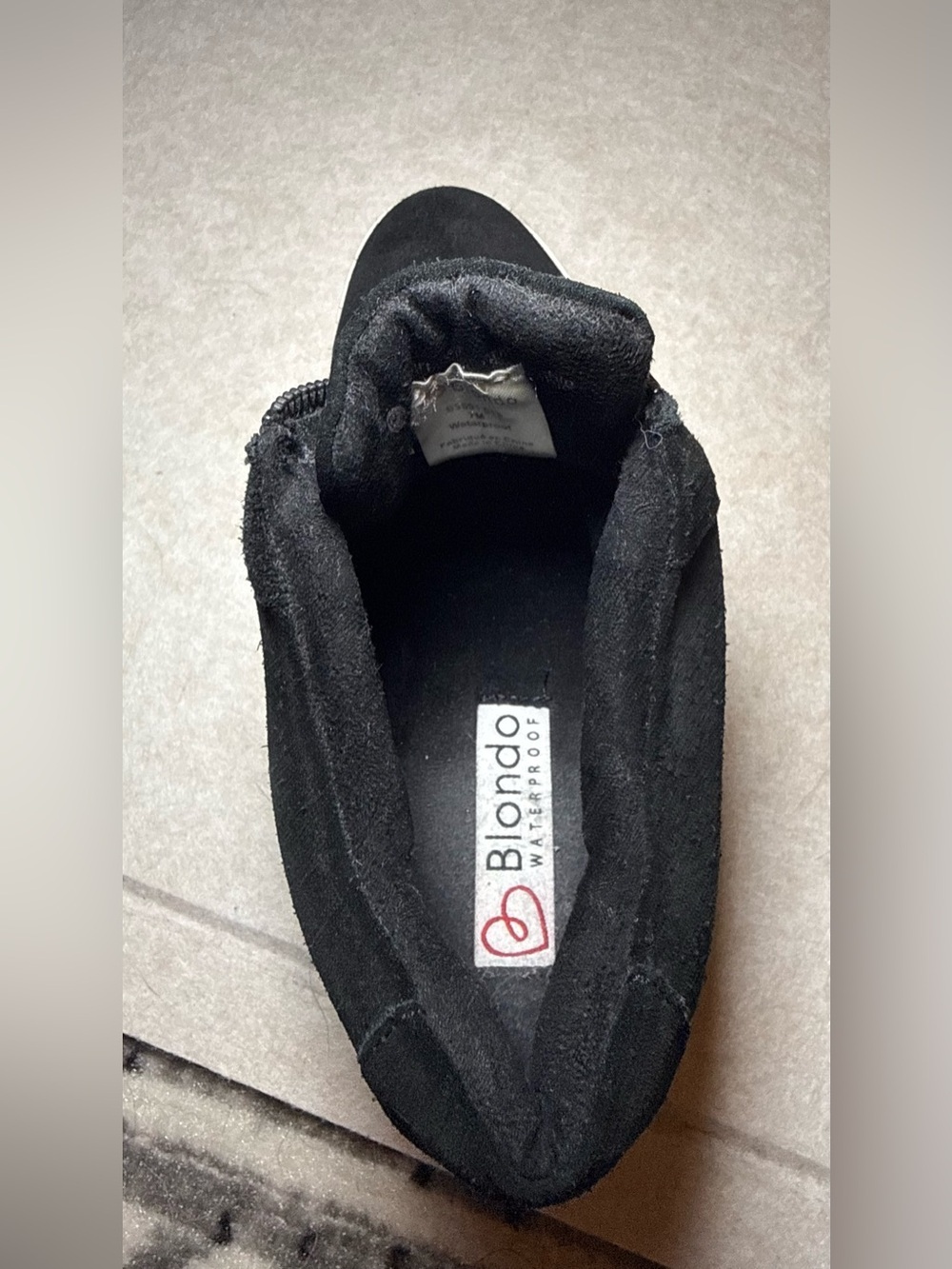 Blondo Glenda Black Suede Front Zipper Wedge Waterproof Sneakers Size 7M - Picture 10 of 10